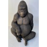 SCULPTURAL STUDY OF A GORILLA, faux bronze, 114cm x 85cm x 69cm. (slight marks)