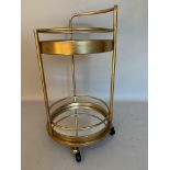 DRINKS TROLLEY, 77cm x 42cm diam, 1960's French style.