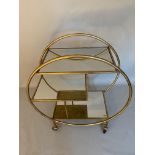 DRINKS TROLLEY, Art Deco style, gilt metal and mirror, 93cm x 82cm x 37cm.