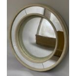 JULIAN CHICHESTER WALL MIRROR, circular convex silver leaf mirror with marginal plates, 100cm W.