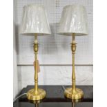 RALPH LAUREN TABLE LAMPS, a pair with shades, 95cm H. (2)