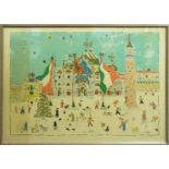 LISELOTTE HOHS (Austrian b.1939) 'Neve a San Marco', lithograph in colours, signed and titled and