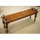 HALL BENCH, 52cm H x 126cm x 34cm, Victorian and later oak.