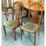 JAMES SUTCLIFFE AND SONS DINING CHAIRS, a set of six, 101cm H. (6)