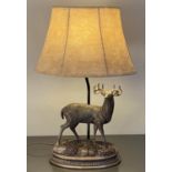 STAG TABLE LAMP, 65cm x 42cm x 28cm, sculptural form, with shade.
