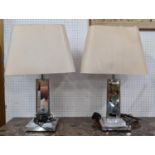 TABLE LAMPS, a pair, 63cm H, with shades. (2)