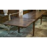 FARMHOUSE TABLE, 200cm L unextend/ 400cm L extended x 90cm x 79cm approx, 19th century French ash