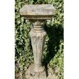 ARCHITECTURAL GARDEN PEDESTAL, 95cm x 30cm x 30cm, aged finish.