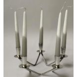 DANISH TABLE CANDELABRAUM, Danish silver plated 5 star and stamped 'silver plate Berg Denmark', 27cm