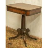 PEDESTAL TABLE, 72cm H x 45cm x 56cm, George IV rosewood circa 1820, with single drawer.