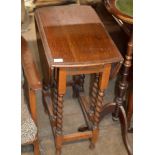 OAK BARLEY TWIST DROP LEAF TABLE