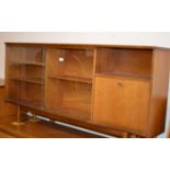 TEAK GLASS FRONTED BOOKCASE