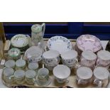 TRAY WITH PART TEA & COFFEE SETS, NORITAKE, QUEEN ANNE ETC