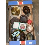 BOX CONTAINING BAROMETER, VARIOUS MODEL VEHICLES, PAPER WEIGHT & GENERAL BRIC-A-BRAC