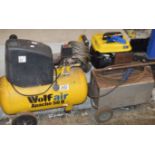 LARGE COMPRESSOR, WELDER SYSTEM, GENERATOR & SET OF AIR TOOLS