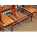 MID-CENTURY G-PLAN TEAK GLASS TOP COFFEE TABLE