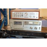 VINTAGE AMSTRAD RECEIVER, VINTAGE AIWA CASSETTE DECK & VINTAGE EAGLE INTERNATIONAL AMP