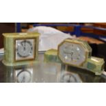 ELLIOT ART DECO STYLE ONYX CASED MANTLE CLOCK & 1 OTHER ELLIOT MANTLE CLOCK