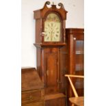 7' OAK & MAHOGANY CASED GRANDFATHER CLOCK