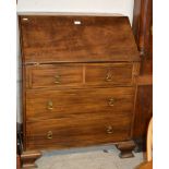 VICTORIAN MAHOGANY 2 OVER 2 DRAWER WRITING BUREAU