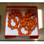 STRING OF VINTAGE AMBER STYLE BEADS