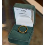 22 CARAT GOLD WEDDING BAND - APPROXIMATE WEIGHT = 4.7 GRAMS