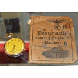 GERMAN SILVER POCKET WATCH & GERMAN TANK COMMANDER'S IDENTITY PASS