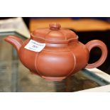 CHINESE YIXING TEAPOT & COVER, OF RUSTIC FORM