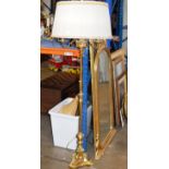 GILT TRIPLE POINT STANDARD LAMP WITH SHADE