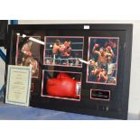 FRAMED & SIGNED NIGEL BENN BOXING GLOVE DISPLAY