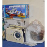 VINTAGE STYLE RADIO, SEWING MACHINE, PLAYMOBIL TOY & KITCHEN MIXER