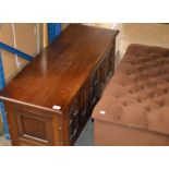 OAK BLANKET BOX & PADDED OTTOMAN