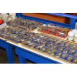 4 TRAYS WITH LARGE QUANTITY OF BOXED DELPRADO MILITARY FIGURES, HORSE BACK RIDERS ETC