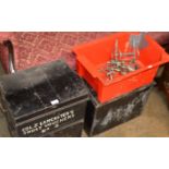 3 VARIOUS METAL BOXES & BOX WITH METAL FITTINGS