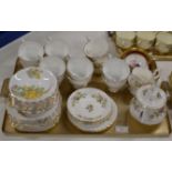 TRAY WITH ASSORTED TEA WARE, ROYAL ALBERT, ROYAL STANDARD ETC