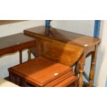 MAHOGANY DROP LEAF TABLE & 1 OTHER TABLE