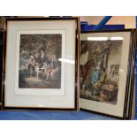 4 OLD COLOURED ETCHINGS