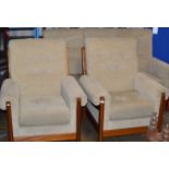 3 PIECE WOODEN FRAMED LOUNGE SUITE