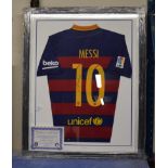 FRAMED & SIGNED (MESSI) BARCELONA TOP