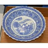 LARGE MODERN CHINESE BLUE & WHITE DISH