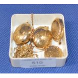 ASSORTED 9 CARAT GOLD JEWELLERY - APPROXIMATE WEIGHT = 24 GRAMS