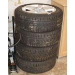 SET OF 4 FOX RACING 5 SPOKE 16"" ALLOY WHEELS WITH TYRES - 205/55R 16