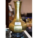 8¼"" CHINESE BRONZE 8 SIDED VASE WITH WOOD STAND