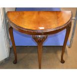 REPRODUCTION MAHOGANY HALF MOON TABLE