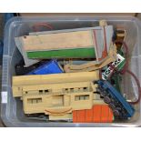 BOX WITH VARIOUS MODEL RAILWAY ACCESSORIES
