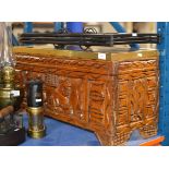 AFRICAN STYLE BLANKET BOX / TABLE & CANDLE STAND