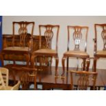 MAHOGANY DINING ROOM SUITE COMPRISING SIDEBOARD, EXTENDING TABLE & 10 CHAIRS