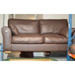 MODERN BROWN LEATHER EFFECT SETTEE