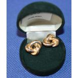 PAIR OF 9 CARAT GOLD CELTIC STYLE CUFFLINKS IN BOX - APPROXIMATE WEIGHT = 9.4 GRAMS