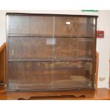 OAK GLASS FRONTED BOOKCASE